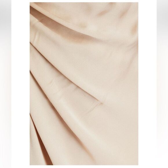 Jonathan Simkhai Sahar one-shoulder ruched satin-crepe gown NWT Size 0 - Picture 4 of 10